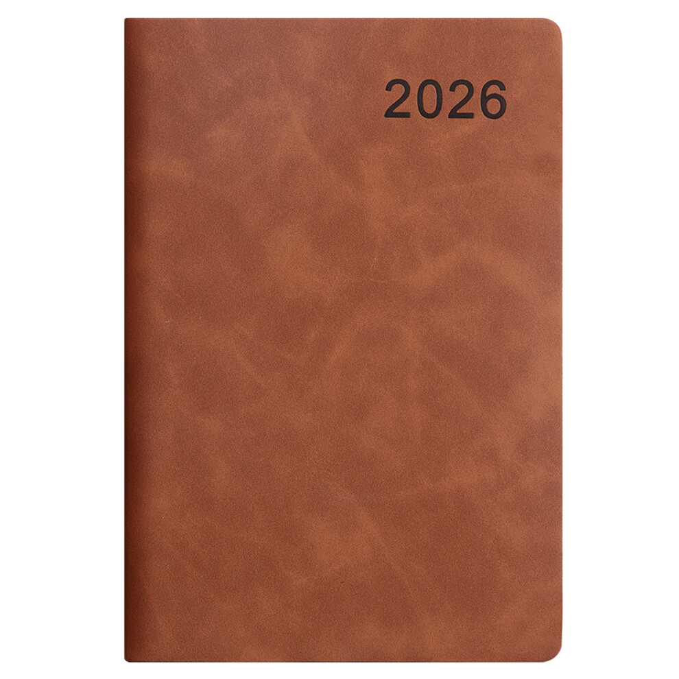 2026 Daily Journal 360 Pages Lined Leather Day Planner- Brown 7696000293202