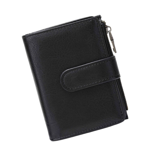 Practical PU Slim Card Holder Blocking Wallet Coin Purse-Black