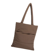 Toted Bag Lightweight Puffer Toted Bag Quilted Shoulder-Coffee