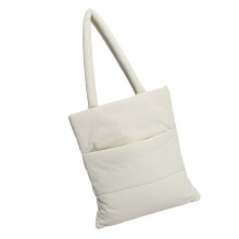Puffer Toted Bag Handbags with Zipper,Shopping Bag Large-White