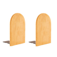 Wood Books Stand Elegant Bookends-Beech round head large