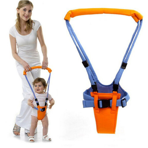 High Elasticity Adjustable Infant Walking Belt, Blue & Orange 2