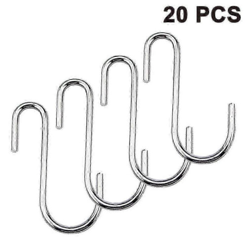 (Silver)S Shaped Hanging Hooks S Hook Multi Purpose Hook 1