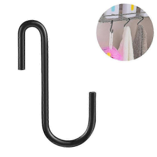 (Black)S Shaped Hanging Hooks S Hook Multi Purpose Hook 2
