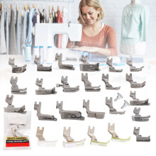 25 Stück Industriestickerei Maschinen Füßchen Set Flach Verstellbares Zubehör
