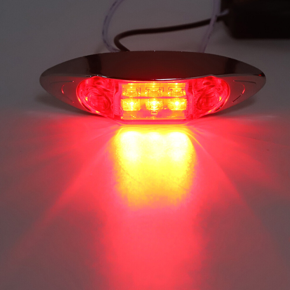 10Pcs Waterproof 3-Led Side Marker Dc 12V For Trucks Light/Red 9431361435209