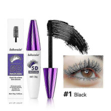 (Black) 5D Silk Fiber Eyelash Volume Mascara with Soft Brush for Sensational, Long-Lasting Waterproof Lashes