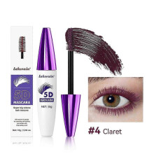 (Claret) 5D Silk Fiber Eyelash Volume Mascara with Soft Brush for Sensational, Long-Lasting Waterproof Lashes