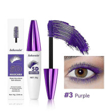 (Purple) 5D Silk Fiber Eyelash Volume Mascara with Soft Brush for Sensational, Long-Lasting Waterproof Lashes