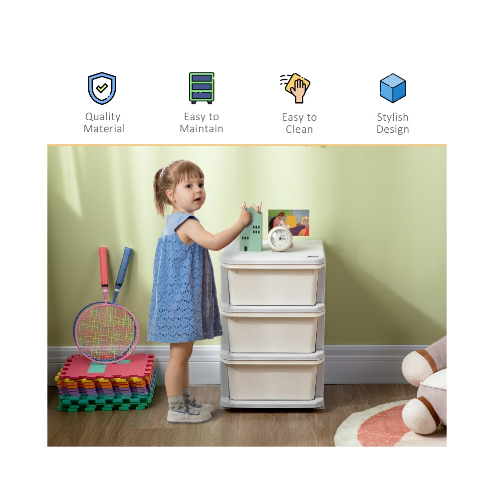 Children's Storage Solution White 3-Tier Kids Boxes with 3 Drawers Space-Saving Multi-Functional Organizer-image-OPC-PMZ685M-NEW