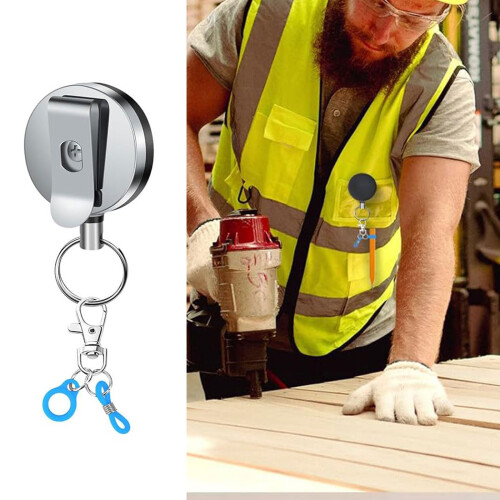 Easy Access Retractable Pen Holder Clip Keychain-Type 4 2