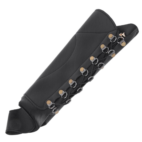 Two Generation Outdoor Bow Shooting Arm Guard PU Black/Brown Adjustable Strap 1