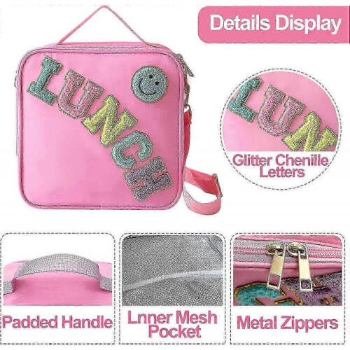 (pink) Insulated Lunch Bag with an Adjustable Shoulder Strap, 2025 Model 2