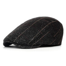 (black)Middle-aged And Elderly Peaked Cap Adjustable Classic Beret Flat Hat