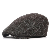 (Coffe)Middle-aged And Elderly Peaked Cap Adjustable Classic Beret Flat Hat