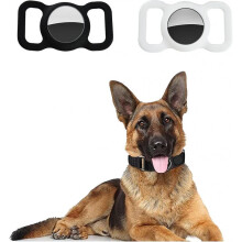 2 Pack Airtag Holder for Dogs, Silicone Cat Dog Collar Holder for Air Tags, Anti-lost Portable Airtag Case Cover Work with Child's Bag And Pet Collar