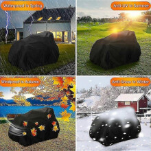 (177*110*110CM)Outdoor Lawn Mower Waterproof Cover Tractor Cover 210d Oxford Cloth Black Grass Shovel Machine Protective Cover