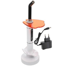 Wireless Cordless Rechargeable Dental Solidification Orthodontics Built-in Led Curing Light Machine Cure Lamp with Eu Adapter (white)