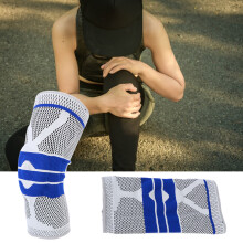 Dark Blue Spring Knee Support Brace for Basketball & Running, L