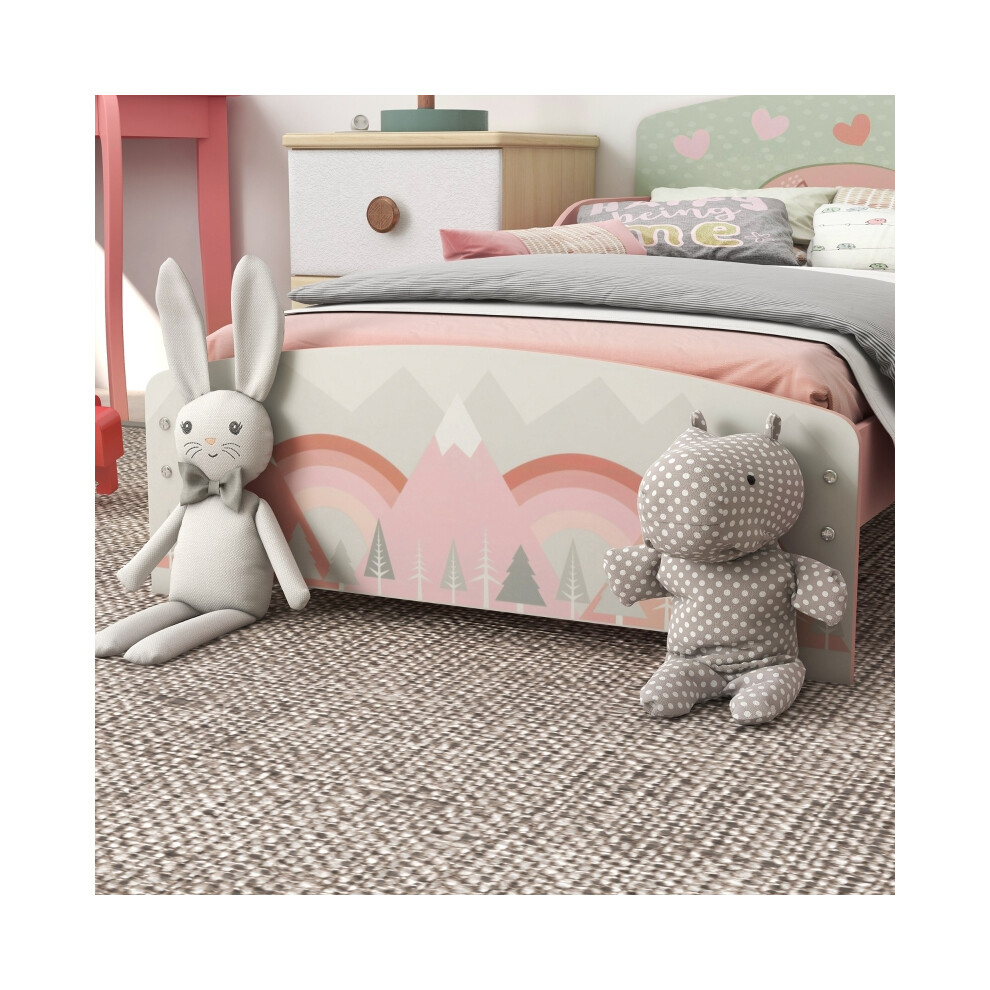 Toddler Bed Frame for Kids 3-6 Years Pink Wooden Bed with Safe Design Sturdy Construction Ideal for Kids' Bedroom ZONEKIZ-image-OPC-PMZ6BFG-NEW