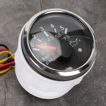 Universal 52MM IP67 Oil Pressure Gauge 0‑5BAR for Cars/Yachts