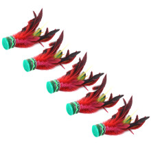 Handmade 20CM Feather Shuttlecock - 5PCS for Family Entertainment