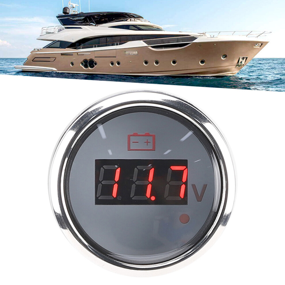 Ip67 Waterproof 2In Voltage Display Gauge 316 Stainless 8V-32V White 8741361451347