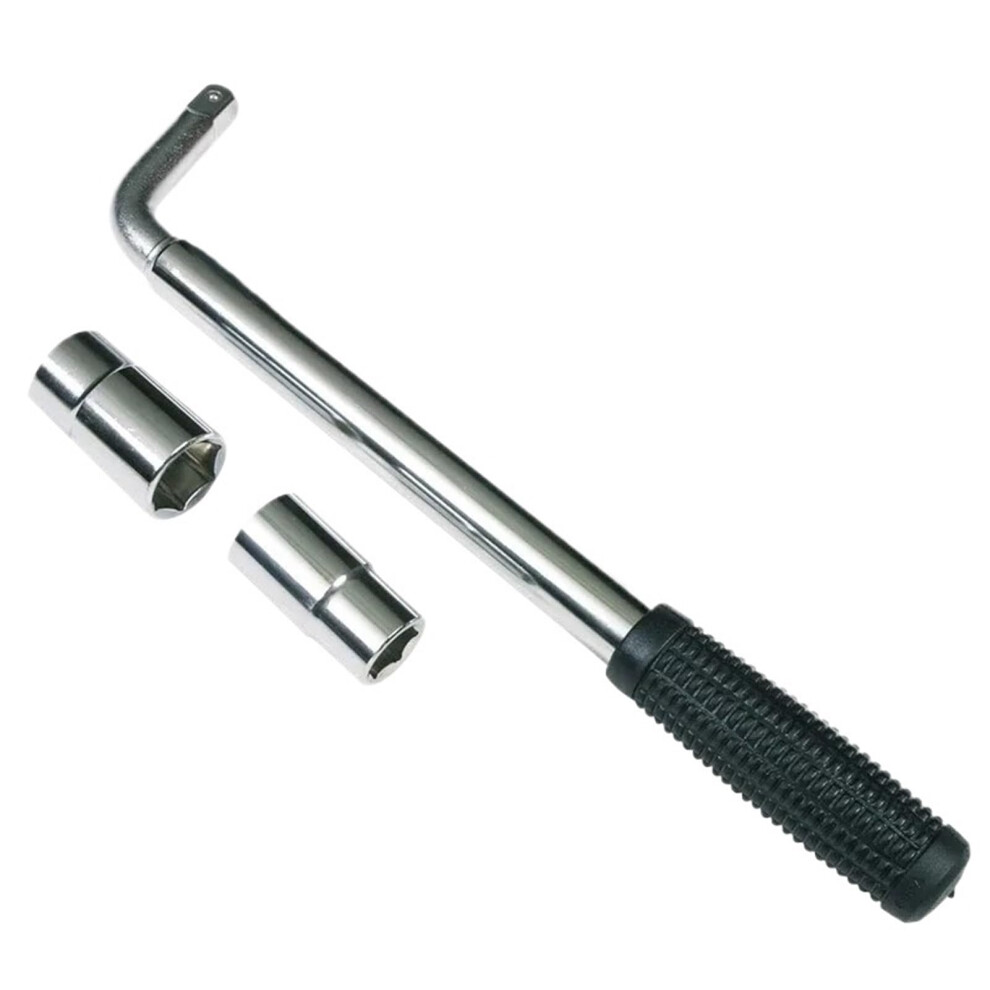 Telescoping Lug Wrench Spanner With Sockets, 17/19Mm & 21/23Mm, Adjustable Wheel Nut Tool For Vehicle Maintenance 1 Set 9105992092741