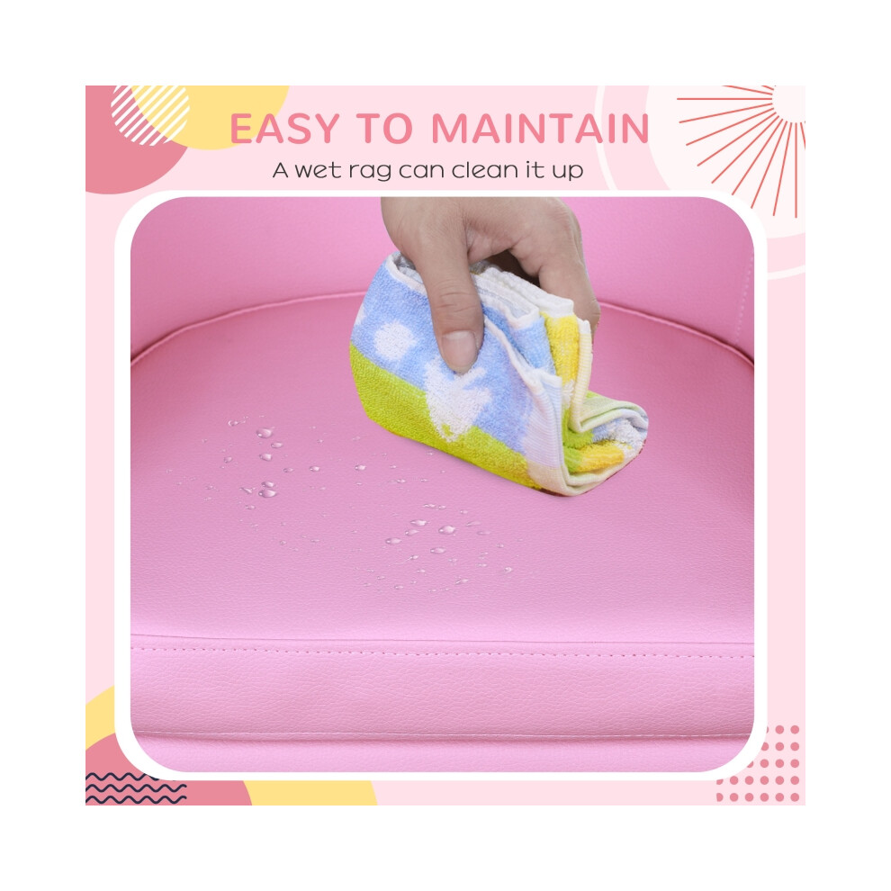 Children's Toddler Armchair Footstool Pink 30x28x21cm Soft Padding Anti-skid Foot Pads for Kids-image-OPC-PMZ6GJN-NEW