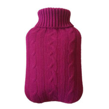Haletia 2L Hot Water Bottle Knitted Cover,Knitted Insulator Lovely and Soft Comfortable to Hold- Cover only (Hot Water Bottle not Included) (Burgundy)