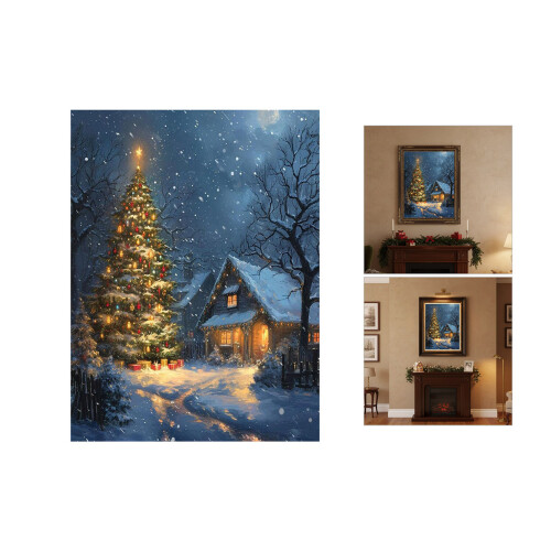 Ensemble d'art en cristal d'arbre de noël, décorations murales-3 2