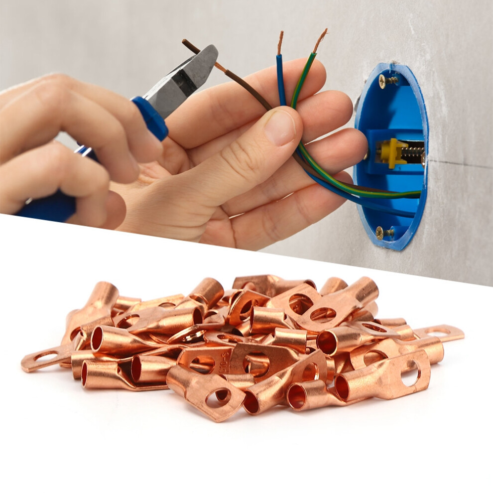 50Pcs Red Copper Ring Lug Terminals Sc10-6 For Automotive & Electrical Use 6951361456446