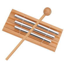 3-poliger Windspiel Kinder Xylophon Percussion-Werkzeug, Buche & Aluminium, 17,5 x 7,9 cm