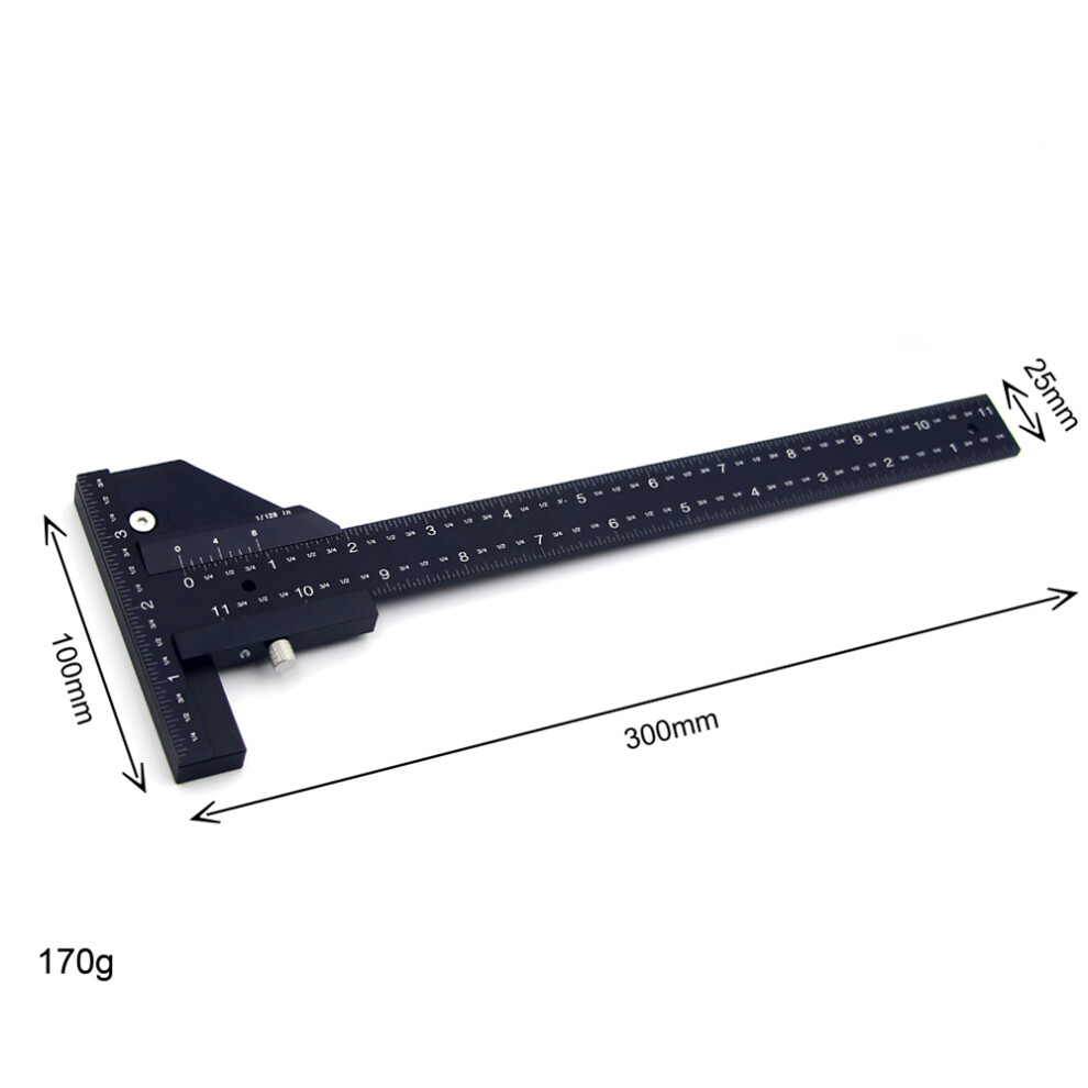 Multifunctional Aluminum Alloy Ruler T-Shaped Woodworking Scriber 9451361461312