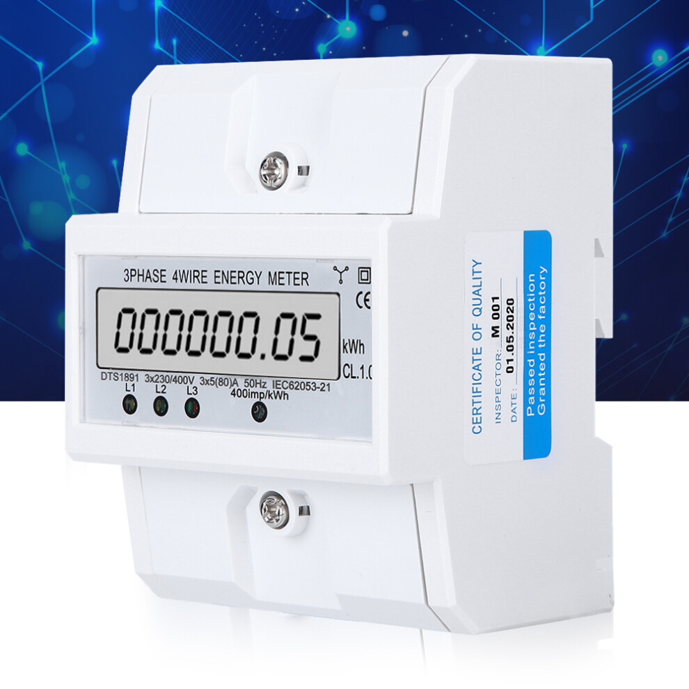 3Phase 4Wire Lcd Energy Meter Dts1891 100X76mm Digital Power Meter 8421361462474