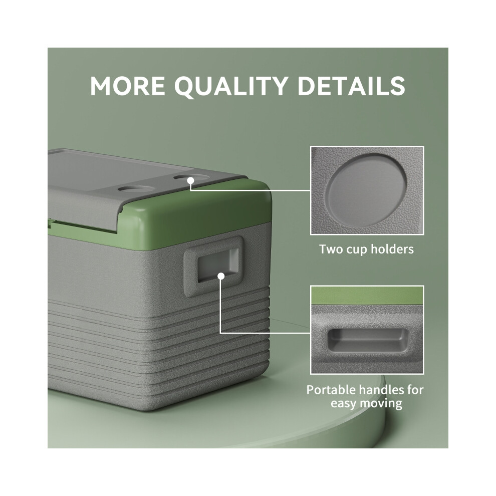 30L Portable Car Cooler Refrigerator Light Green and Grey Insulated Compact Design for Vehicles Travel and Outdoor Use-image-OPC-PMZ6S8C-NEW