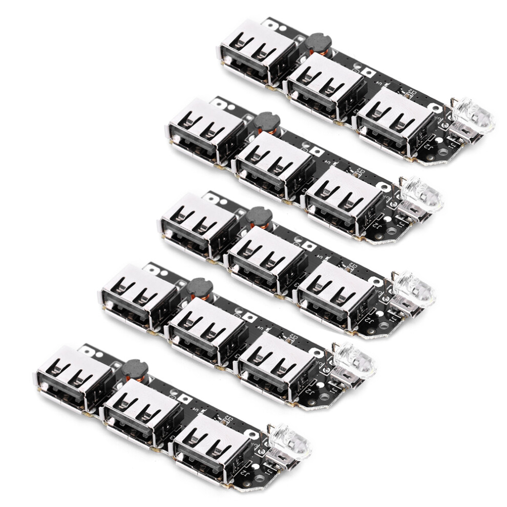 5Pcs Power Bank Charger Module 3 Usb Diy Circuit Board 5V 2.1A 4921361465269
