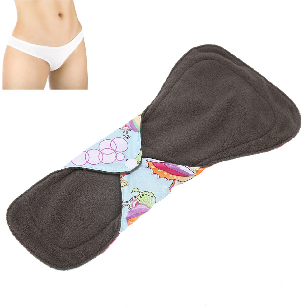 Washable Bamboo Charcoal Menstrual Pad 33cm Length Reusable Sanitary Napkin