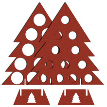 Practical Wood Advent Calendar Wine Stand Rack for Home-Red