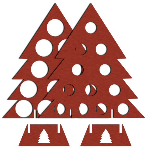 Practical Wood Advent Calendar Wine Stand Rack for Home-Red