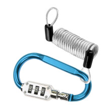 Heavy Duty Combo Locking Carabiner Anti Theft Caribiniers-Blue