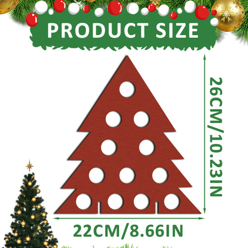 Practical Wood Advent Calendar Wine Stand Rack for Home-Red 2