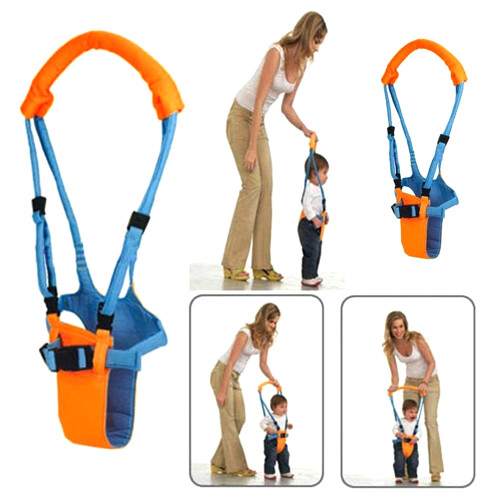 High Elasticity Adjustable Infant Walk Learning Belt, Blue & Orange