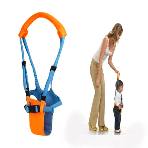 High Elasticity Adjustable Infant Walk Learning Belt, Blue & Orange 1