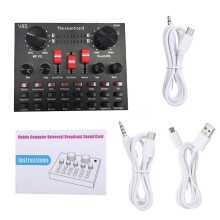 Multi-functional BM800 Live Sound Card & Microphone Set 2000mAh Black & Silver