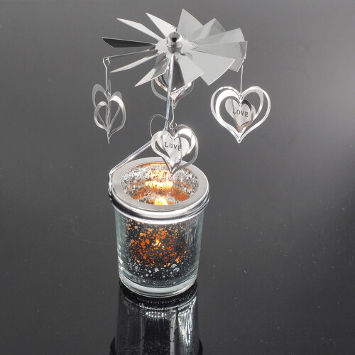 Spinning Tea Light Cup Romantic Candlestick Ornament-  03