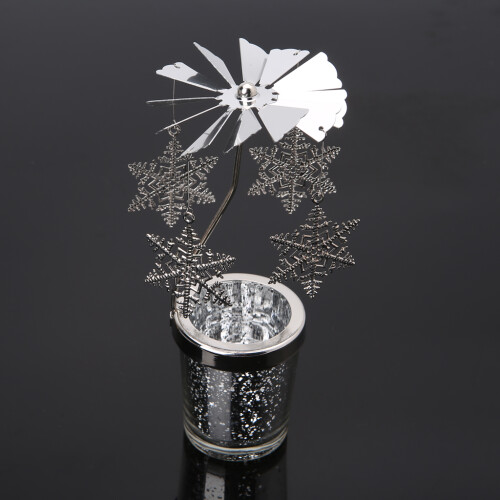 Metal Rotating Tea Light Candle Holder Spinning-  01