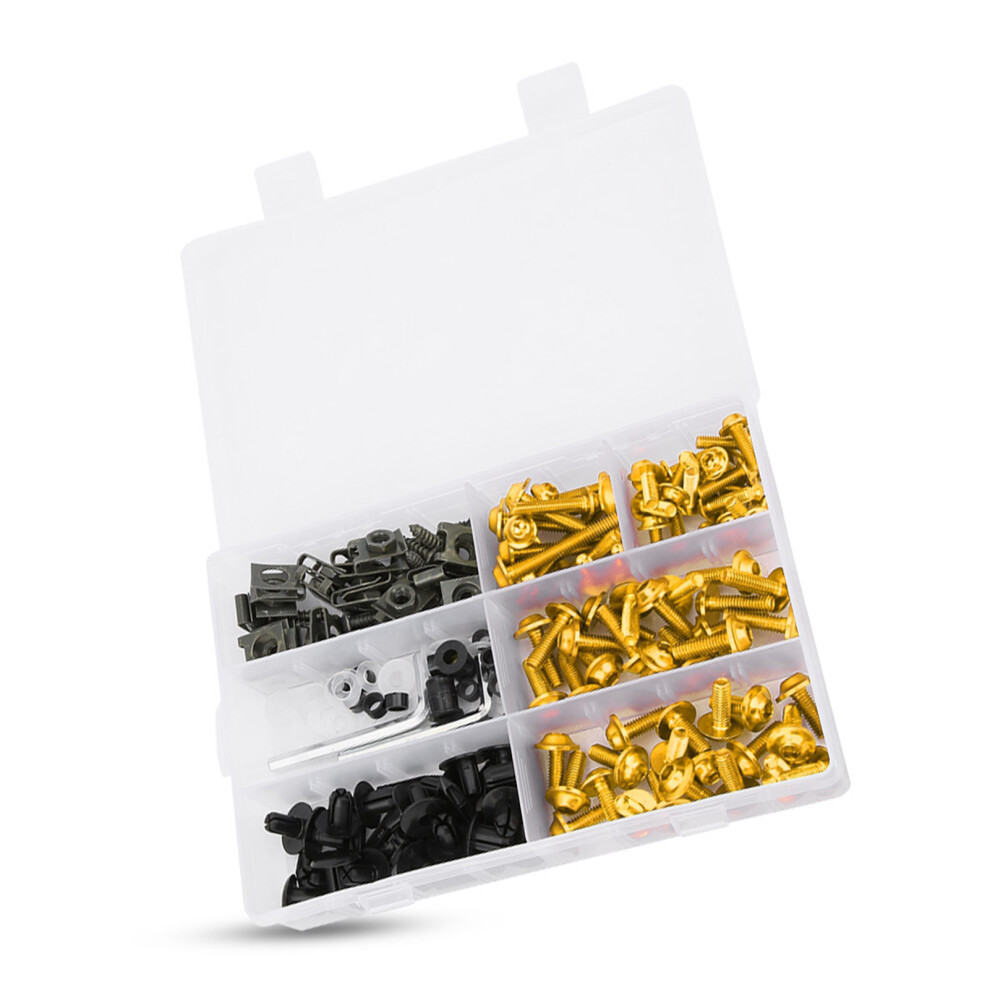 Durable 198Pcs Motorcycle Fairing Bolts M5 M6 Kit In Finish Golden 4961361481456