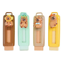 4 Stück Cartoon Push-Pull-Radiergummi, verschiebbare
