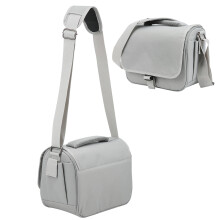CADEN D27 Graue Kameratasche Schultertasche 24x14x19cm Wasserdicht Stoßfest